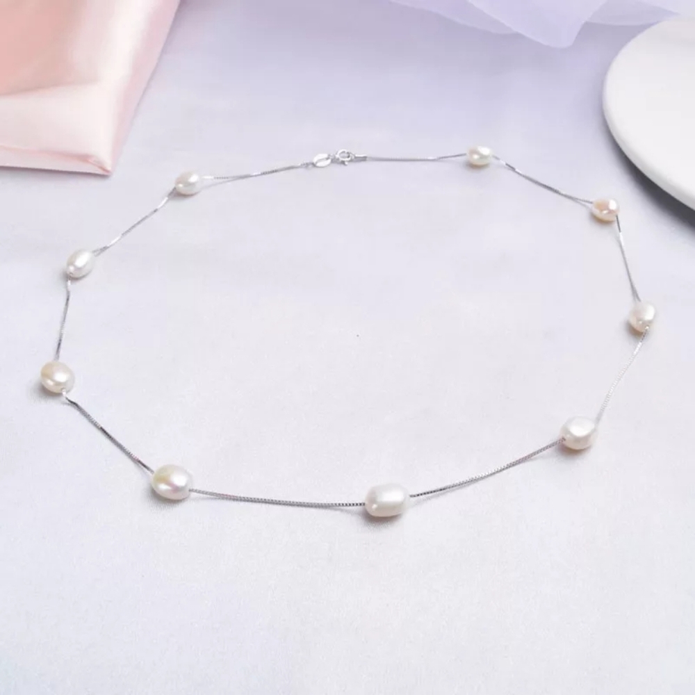 925 starling silver and freshwater pearl necklace